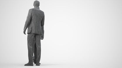 scanned 3D man business, photogrammetry people for Enscape and V-Ray, wireframe side view