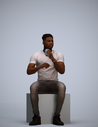 3D human model man casual business, photogrammetry scanned person for archviz