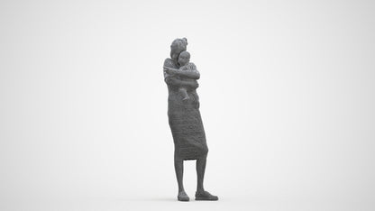 3D scanned girl kids casual, photorealistic archviz people for Enscape and SketchUp, three-quarter front view render
