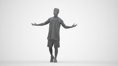 realistic 3D people man sport, render-ready for V-Ray and Corona, FBX OBJ, wireframe back view