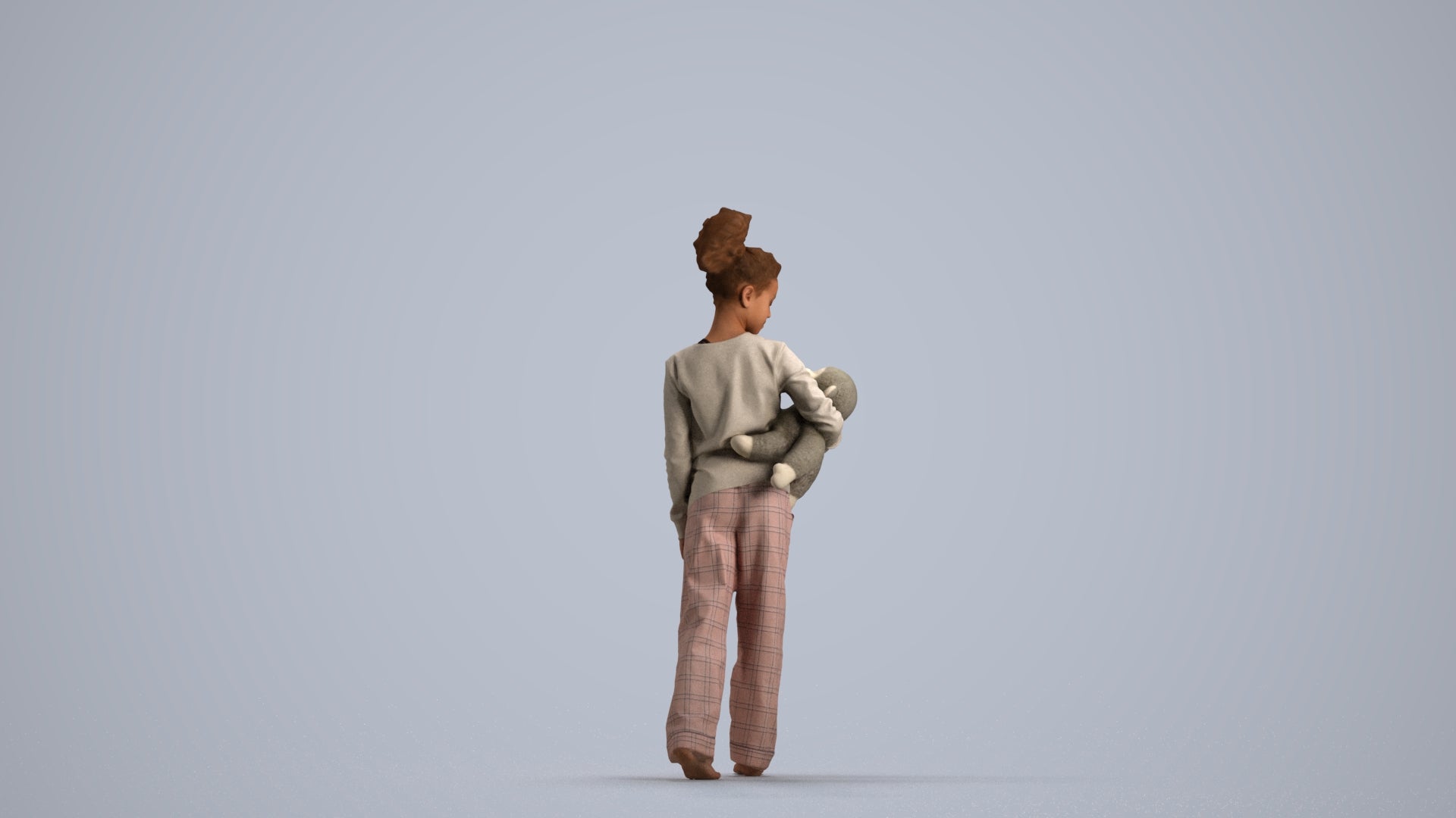 realistic 3D people girl kids, render-ready for V-Ray and Corona, FBX OBJ, front view render