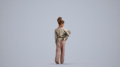 realistic 3D people girl kids, render-ready for V-Ray and Corona, FBX OBJ, front view render