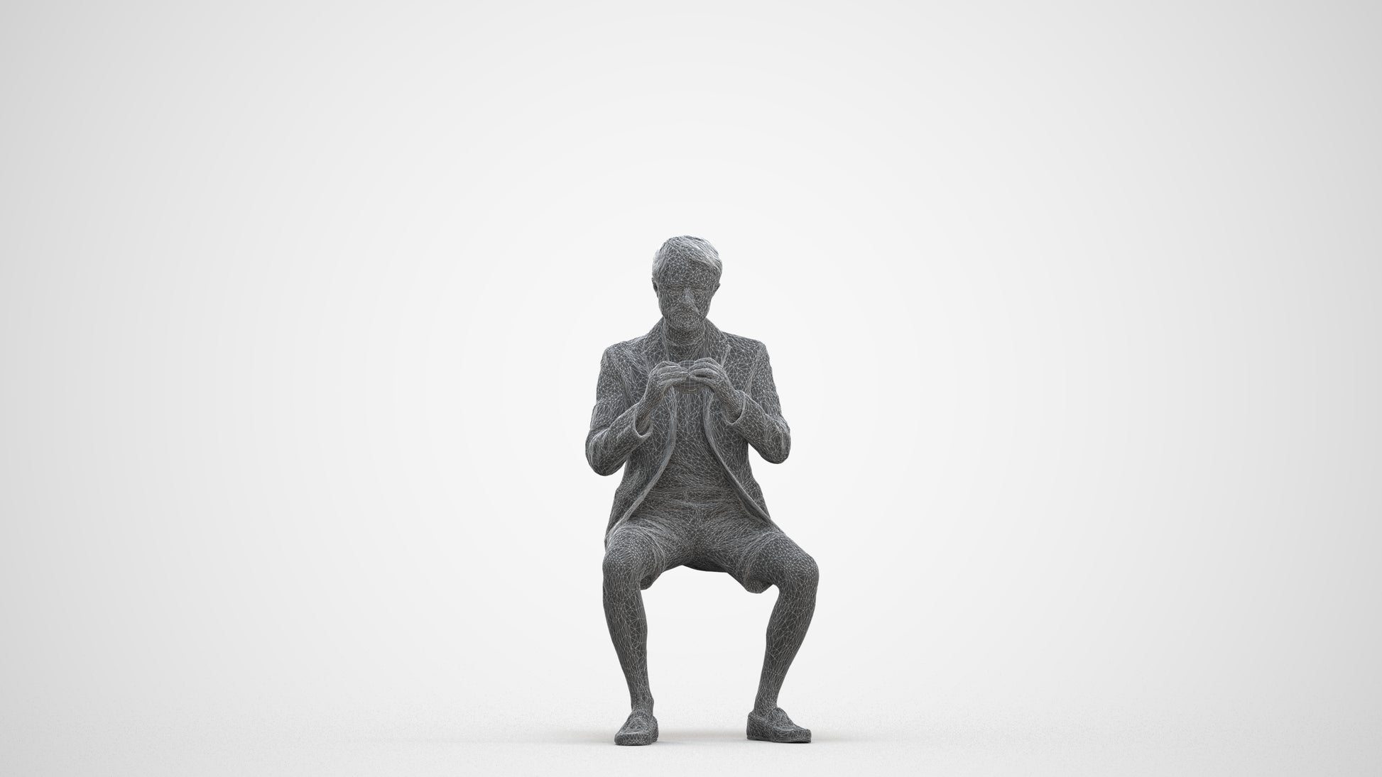 3D scanned man business, photorealistic archviz people for Enscape and SketchUp, three-quarter front view render