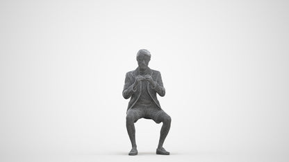 3D scanned man business, photorealistic archviz people for Enscape and SketchUp, three-quarter front view render
