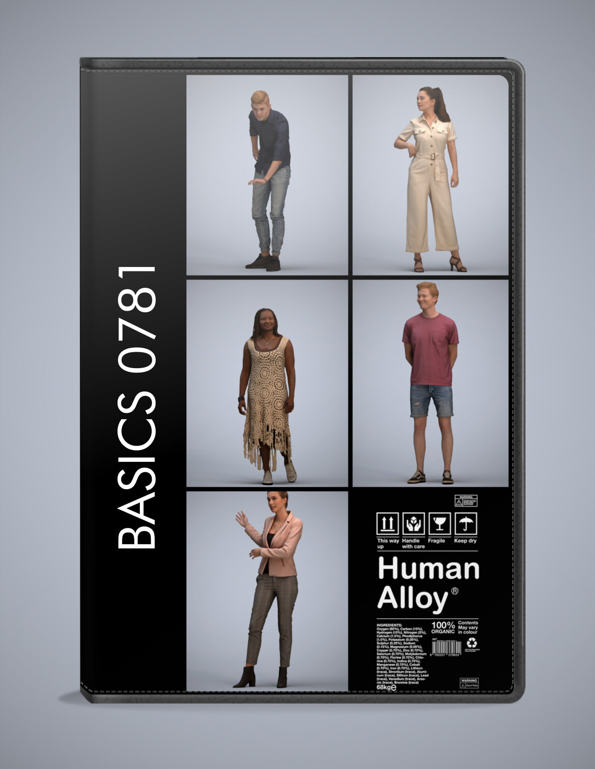photogrammetry 3D people standing collection, 5 realistic human models archviz FBX