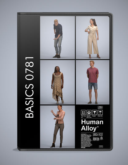 photogrammetry 3D people standing collection, 5 realistic human models archviz FBX