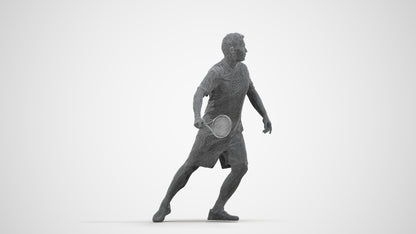 3D people model man sport, scanned human for 3ds Max rendering, wireframe side view