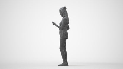 realistic 3D people woman casual standing, render-ready for V-Ray and Corona, FBX OBJ, square thumbnail