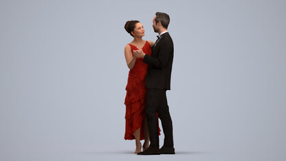 scanned 3D woman formal dancing, photogrammetry people for Enscape and V-Ray, standing pose render