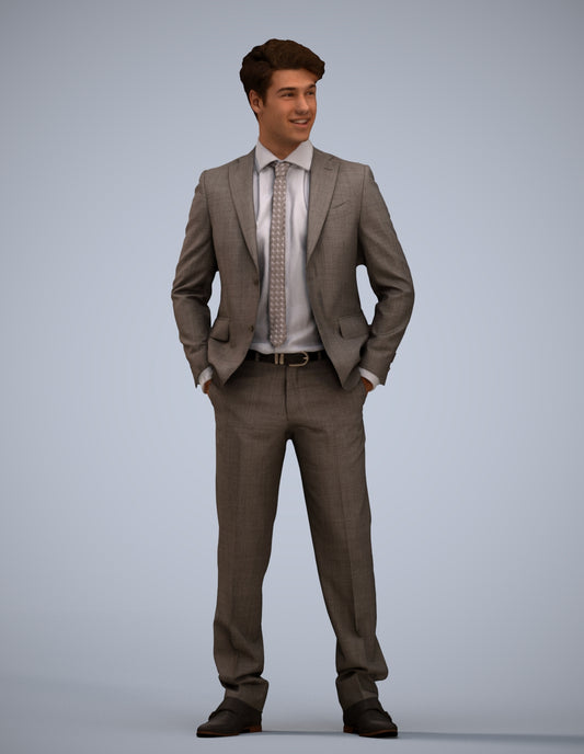 realistic 3D people man business, render-ready for V-Ray and Corona, FBX OBJ