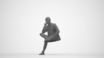photogrammetry 3D man business, realistic human model archviz FBX, wireframe back view