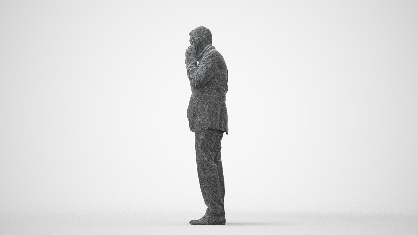 scanned 3D senior man business, photogrammetry people for Enscape and V-Ray, square thumbnail