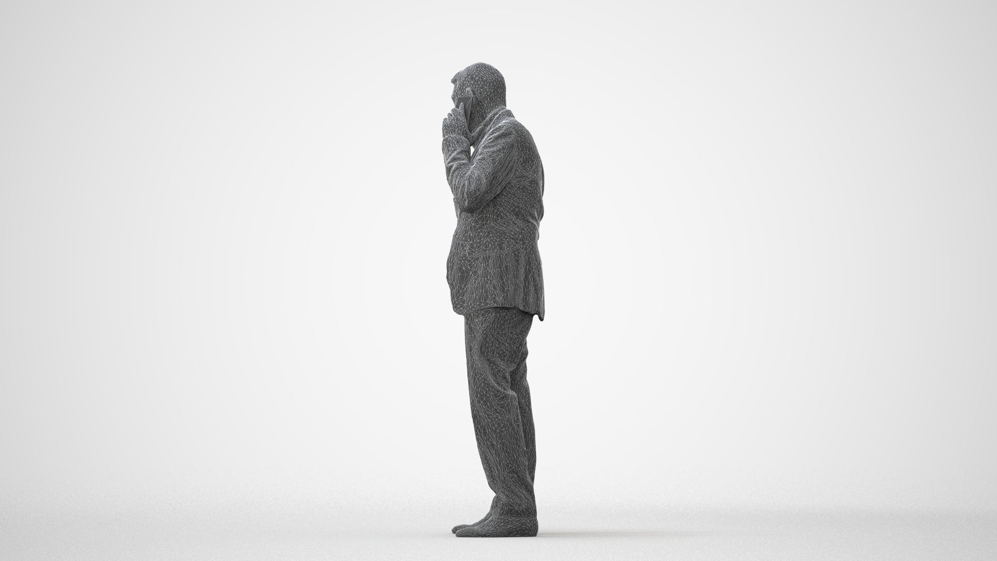 scanned 3D senior man business, photogrammetry people for Enscape and V-Ray, square thumbnail