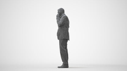 scanned 3D senior man business, photogrammetry people for Enscape and V-Ray, square thumbnail
