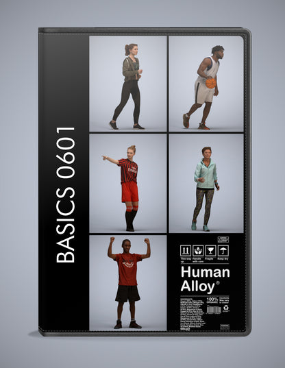scanned 3D people sport collection, 5 photogrammetry models for Enscape and V-Ray