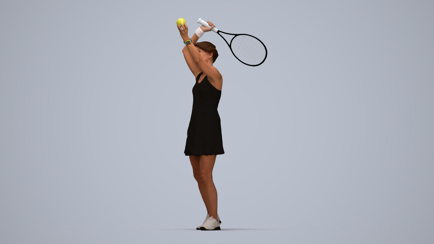 scanned 3D woman sport, photogrammetry people for Enscape and V-Ray, top-down view render