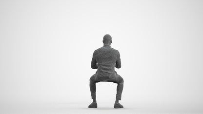 scanned 3D man business, photogrammetry people for Enscape and V-Ray, wireframe front view
