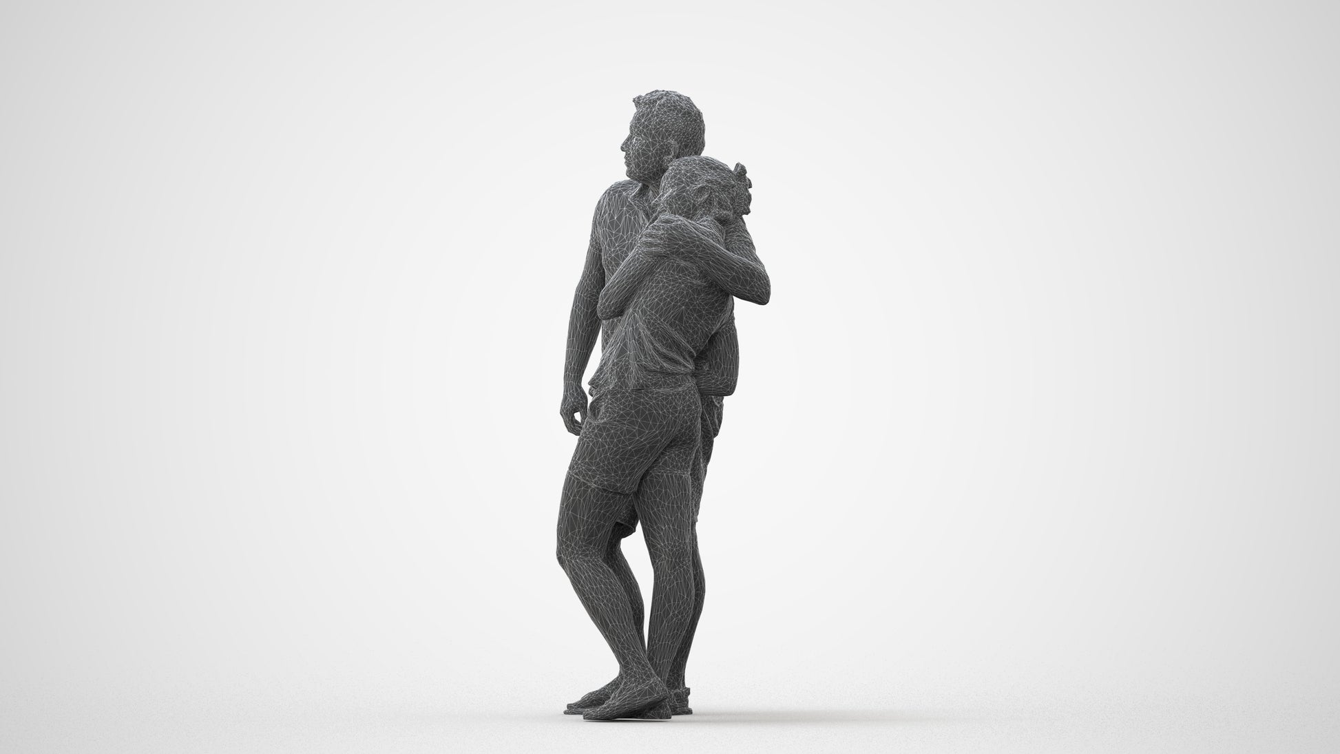 realistic 3D woman casual couple, scanned archviz people for Blender and 3ds Max, square thumbnail