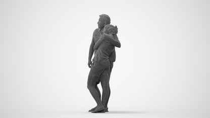 realistic 3D woman casual couple, scanned archviz people for Blender and 3ds Max, square thumbnail