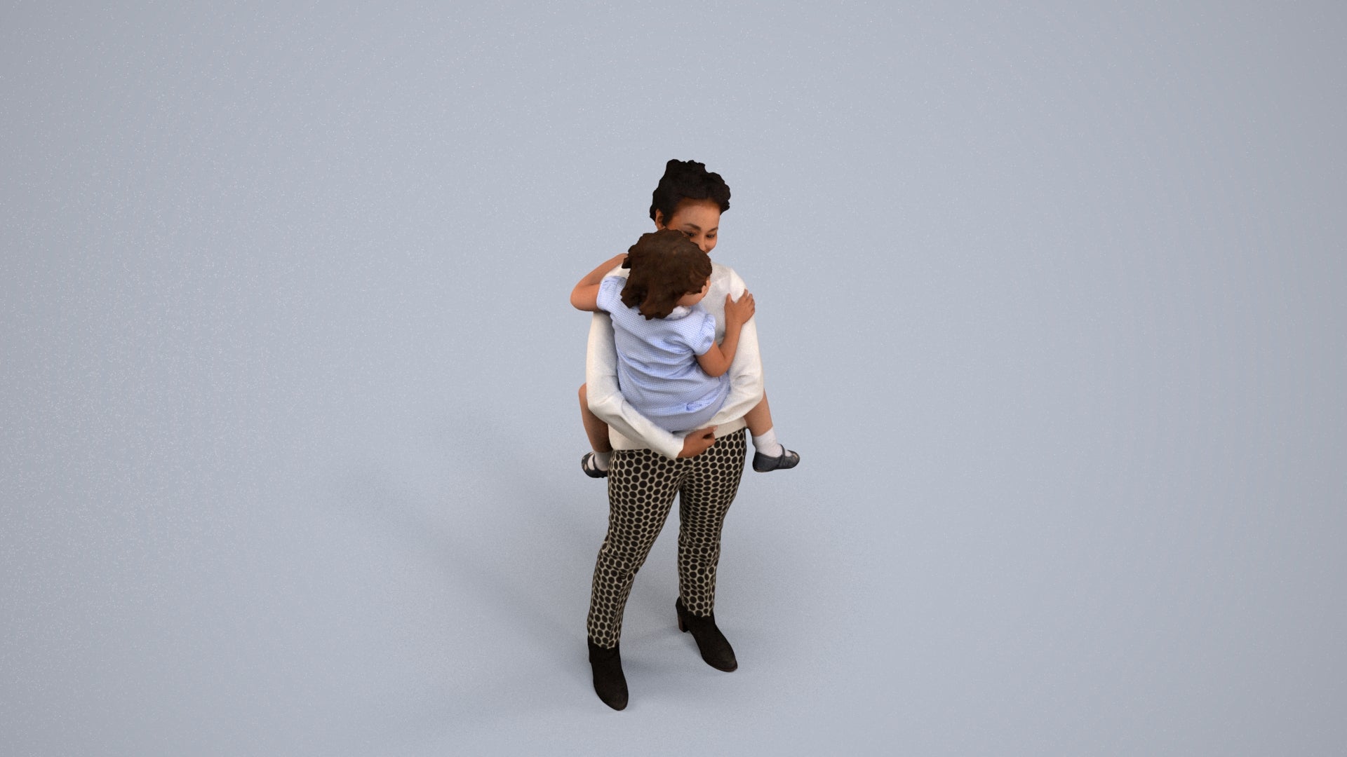 realistic 3D people girl casual kids, render-ready for V-Ray and Corona, FBX OBJ, back view render