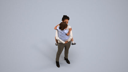 realistic 3D people girl casual kids, render-ready for V-Ray and Corona, FBX OBJ, back view render