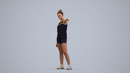scanned 3D girl sport, photogrammetry people for Enscape and V-Ray, standing pose render