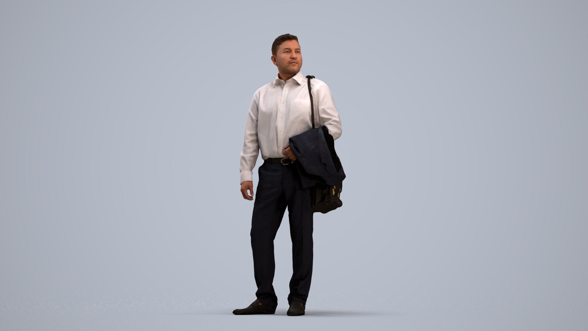 realistic 3D man business, scanned archviz people for Blender and 3ds Max, standing pose render