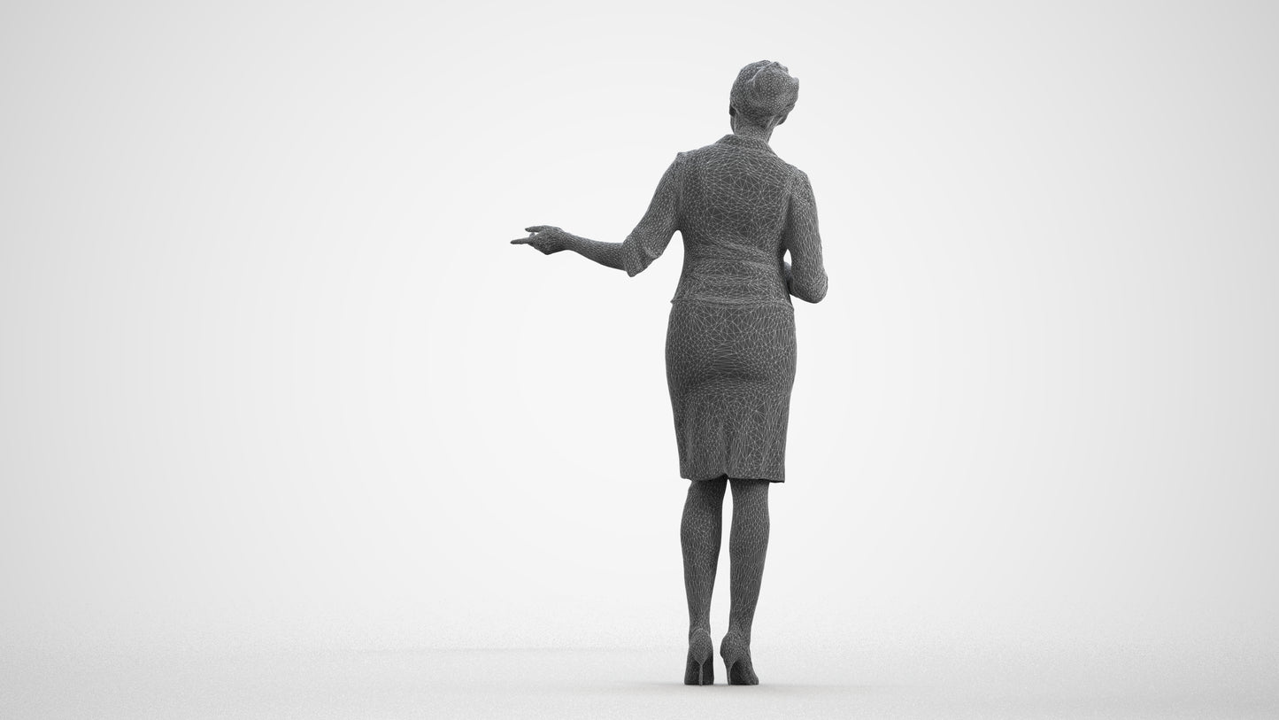 3D people model woman mix, scanned human for 3ds Max rendering, wireframe front view