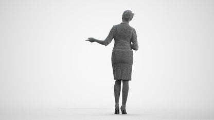 3D people model woman mix, scanned human for 3ds Max rendering, wireframe front view