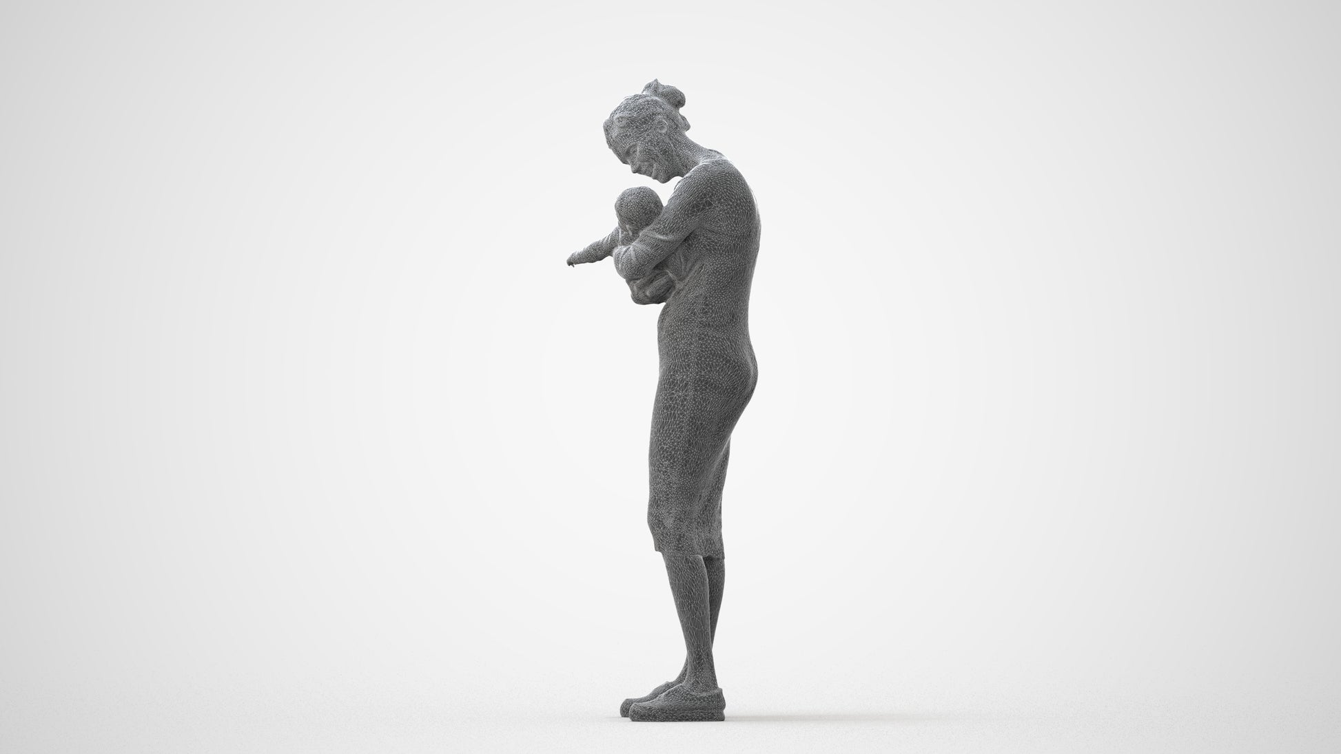 3D human model girl casual kids, photogrammetry scanned person for archviz, square thumbnail