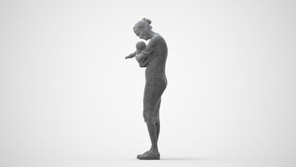 3D human model girl casual kids, photogrammetry scanned person for archviz, square thumbnail
