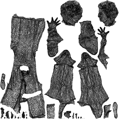3D human model woman business, photogrammetry scanned person for archviz, wireframe top-down view