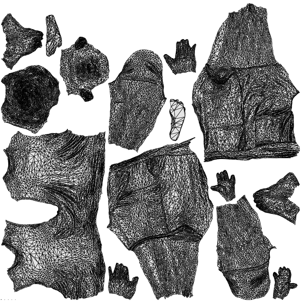 3D human model man sport walking, photogrammetry scanned person for archviz, wireframe top-down view