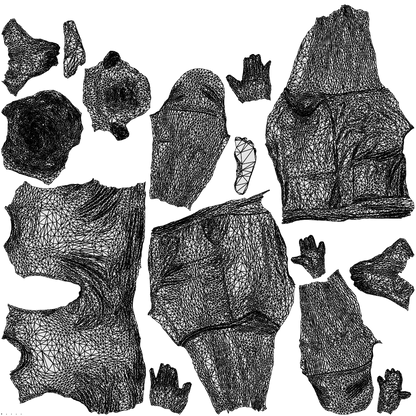 3D human model man sport walking, photogrammetry scanned person for archviz, wireframe top-down view