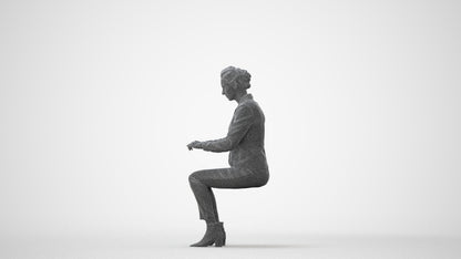 3D human model woman business, photogrammetry scanned person for archviz, square thumbnail