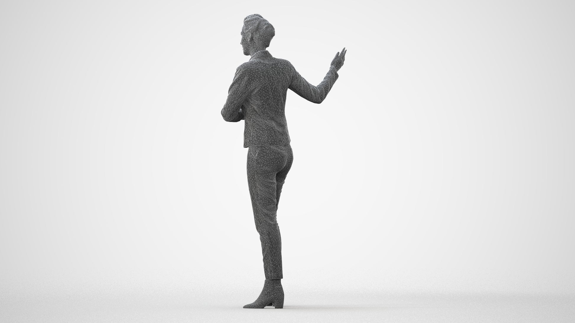 photogrammetry 3D woman business standing, realistic human model archviz FBX, square thumbnail
