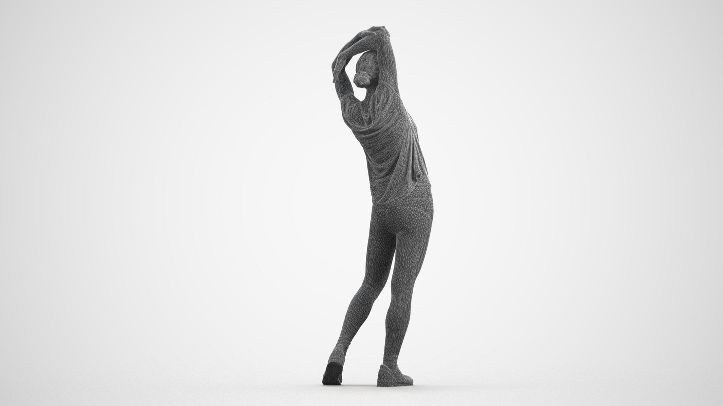 realistic 3D people woman sport, render-ready for V-Ray and Corona, FBX OBJ, wireframe front view
