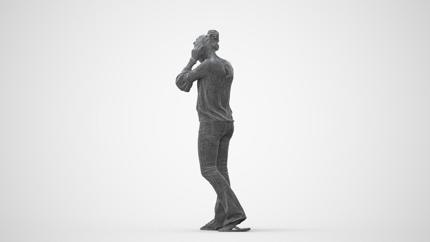 realistic 3D woman casual walking, scanned archviz people for Blender and 3ds Max, square thumbnail