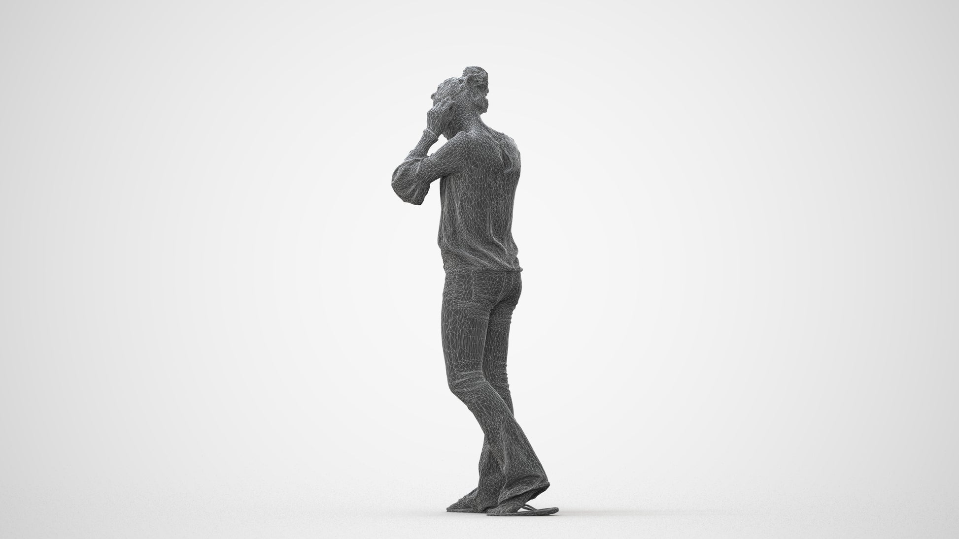 realistic 3D woman casual walking, scanned archviz people for Blender and 3ds Max, square thumbnail