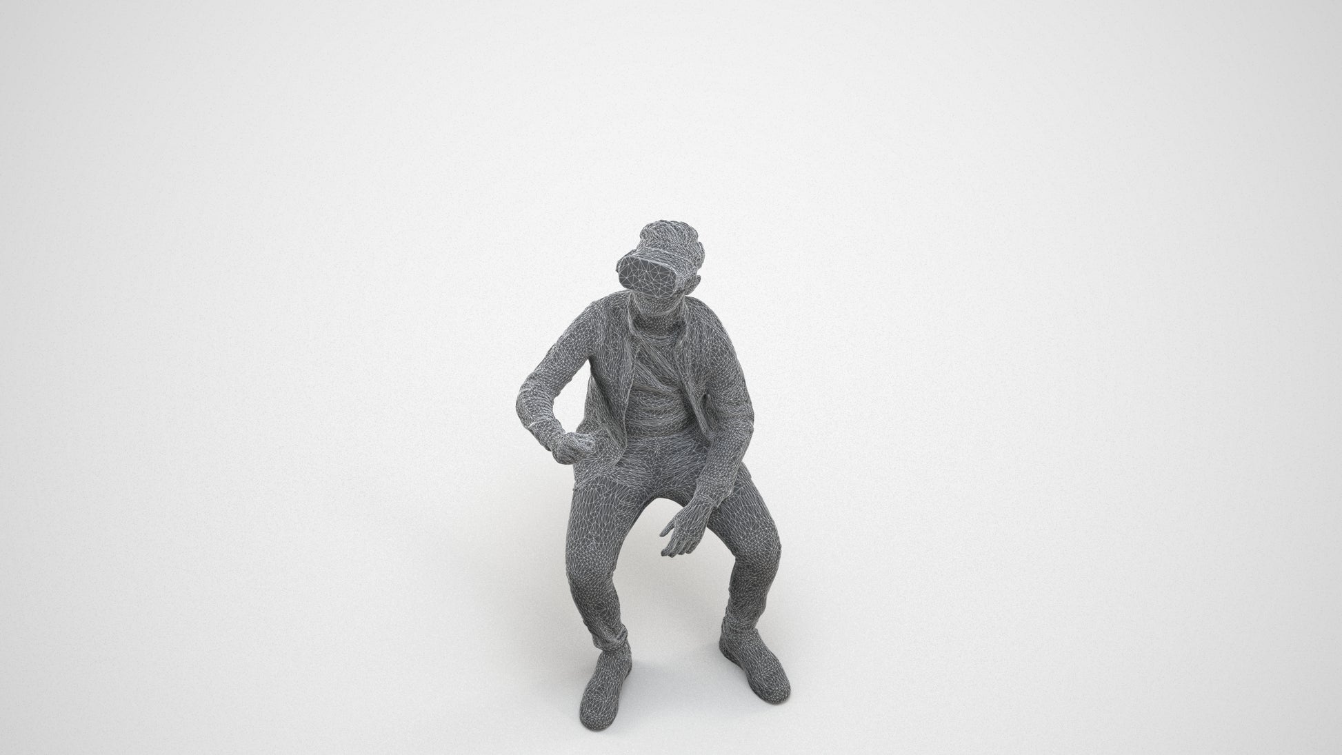 3D people model boy casual kids, scanned human for 3ds Max rendering, wireframe three-quarter view