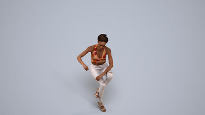 3D people model woman casual sitting, scanned human for 3ds Max rendering, back view render