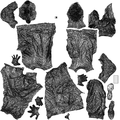 3D scanned man walking casual, photorealistic archviz people for Enscape and SketchUp, wireframe top-down view