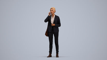 scanned 3D woman business, photogrammetry people for Enscape and V-Ray, standing pose render