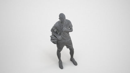3D scanned man mix casual, photorealistic archviz people for Enscape and SketchUp, wireframe three-quarter view