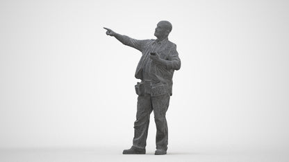 realistic 3D senior man standing, scanned archviz people for Blender and 3ds Max, three-quarter front view render