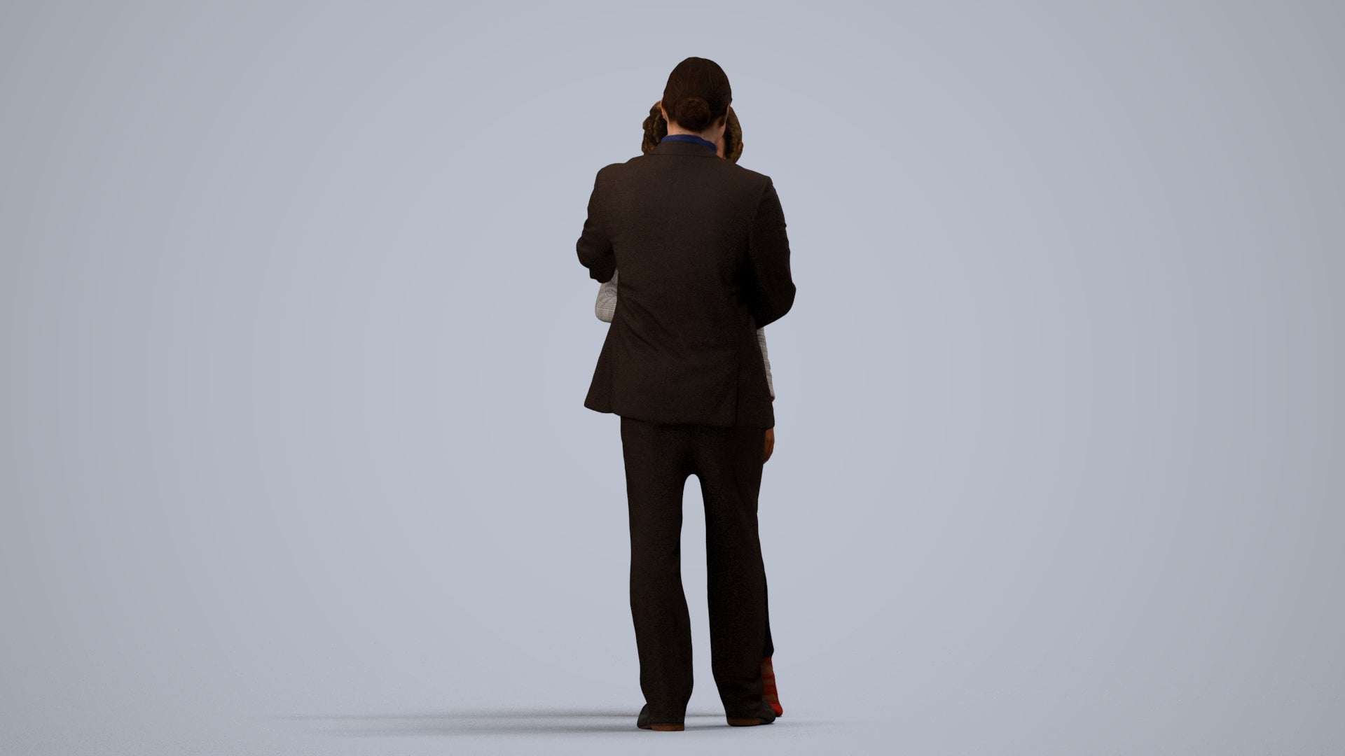 scanned 3D woman business, photogrammetry people for Enscape and V-Ray, side view render