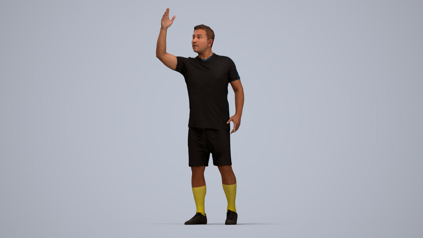 realistic 3D people man sport, render-ready for V-Ray and Corona, FBX OBJ, top-down view render