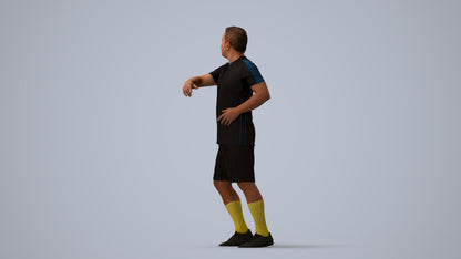 photogrammetry 3D man sport, realistic human model archviz FBX, three-quarter view render