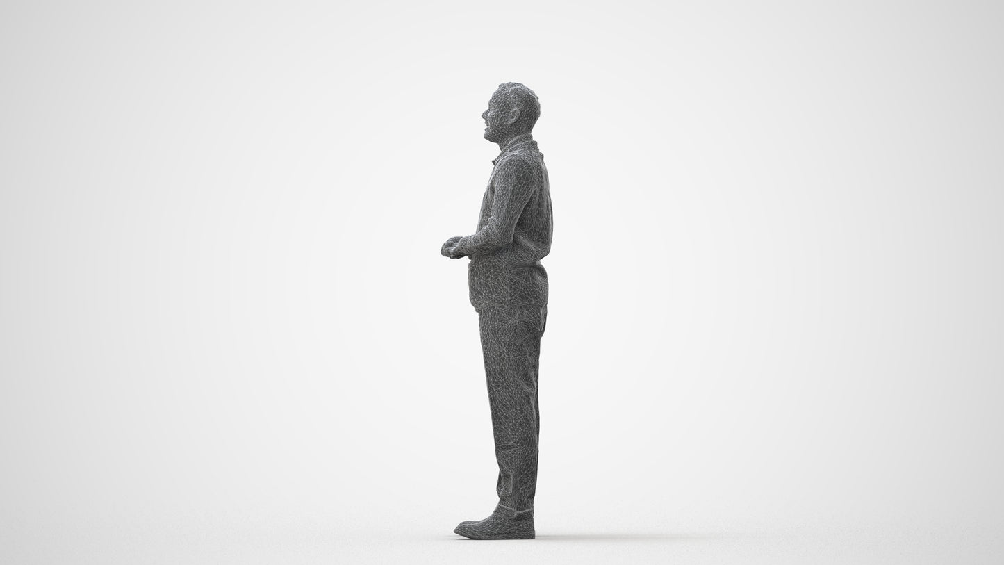 scanned 3D man business standing, photogrammetry people for Enscape and V-Ray, square thumbnail