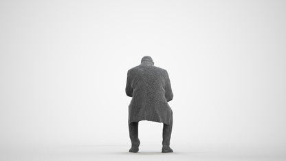 realistic 3D human man business, archviz people FBX OBJ for Blender, wireframe front view